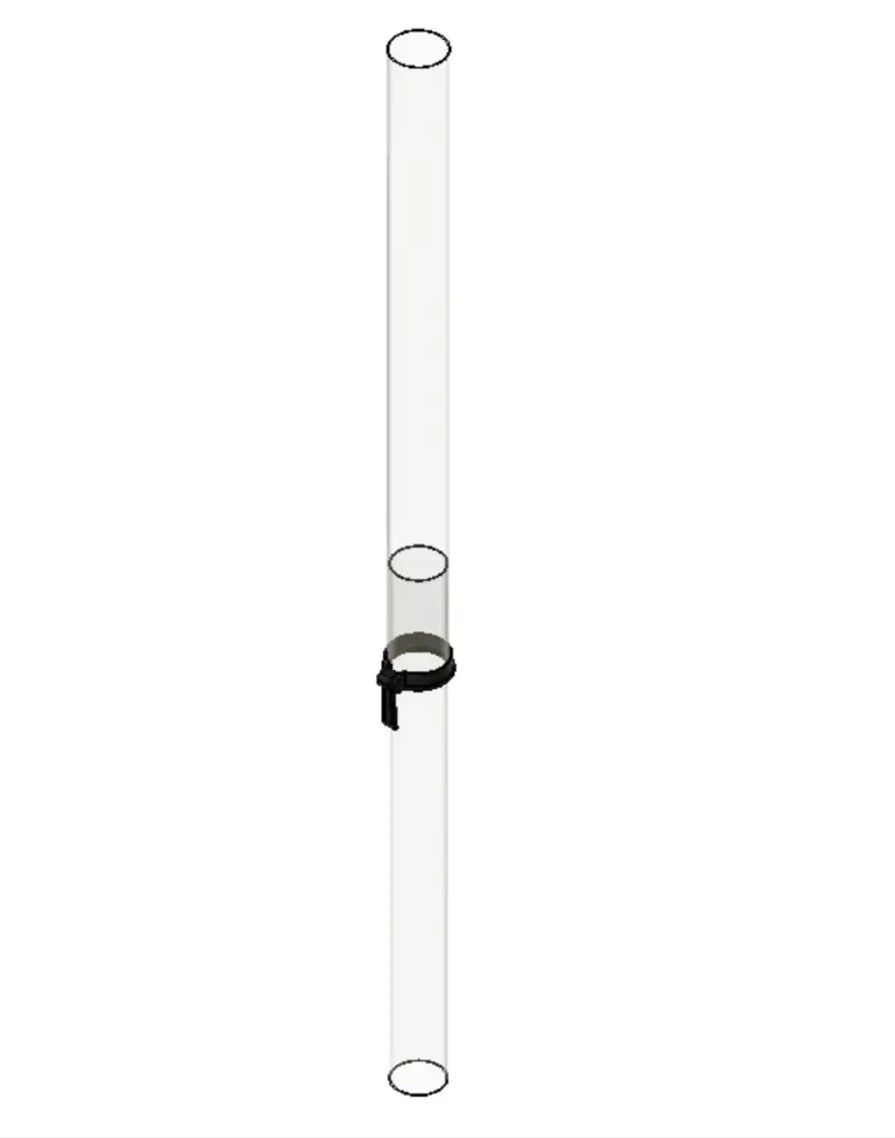 TELESCOPIC PIPE 60/65 TRANSPARENT  