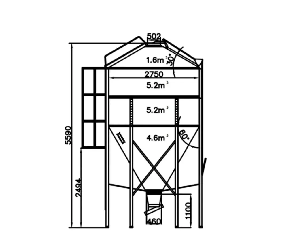 SILO RACAO 11T D2700 2A - 16.9m3