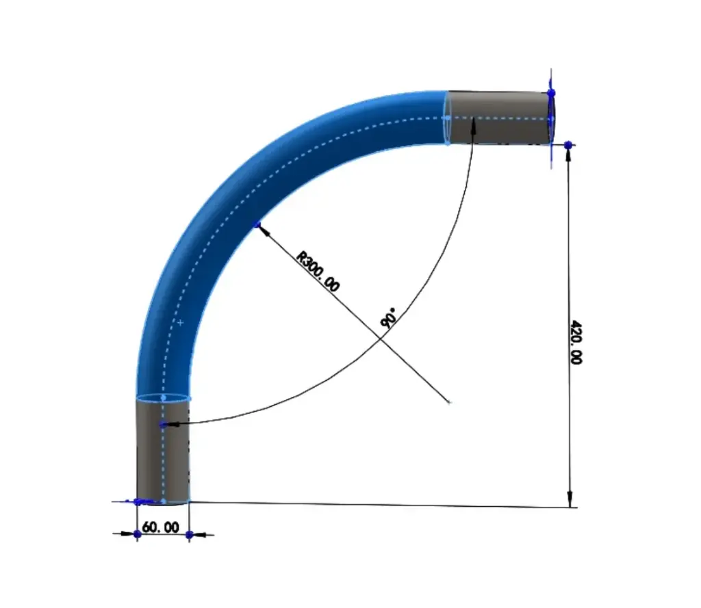 [0299WG2401] Elbow 60 x R300mm, bend 90°, SS
